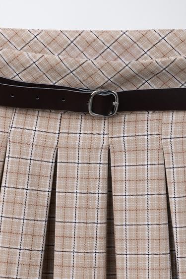 PLEATED SKIRT WITH BELT - camel by Zara - Image 2