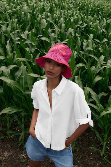 LOBSTER WOVEN BUCKET HAT - Fuchsia by Zara - Image 0