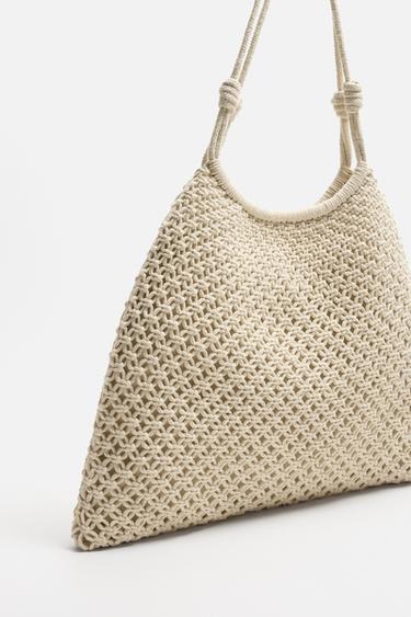 MACRAMÉ SHOPPER BAG - Ecru White by Zara - Image 4