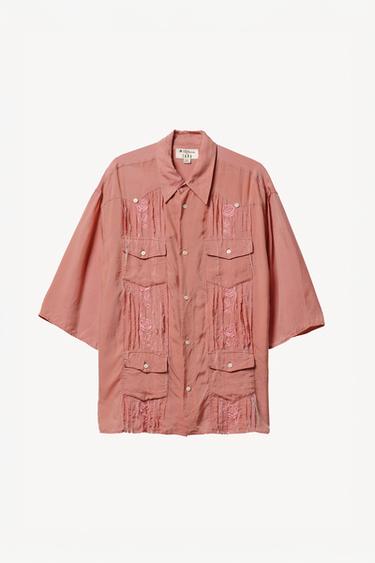 قميص CUPRO مطرز WILLY CHAVARRIA X ZARA - وردي الخاص بـ Zara