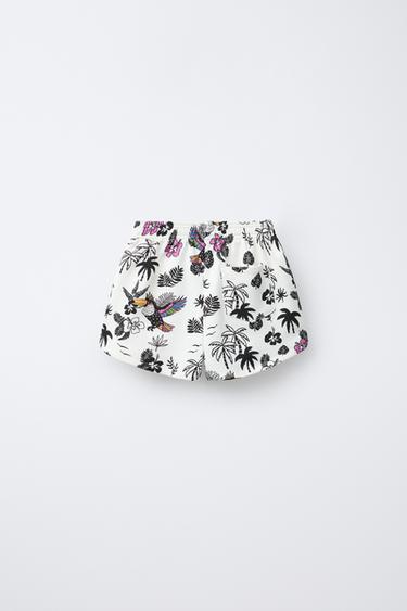 BERMUDA IMPRIMÉ PALMIERS - Noir de Zara - Image 1