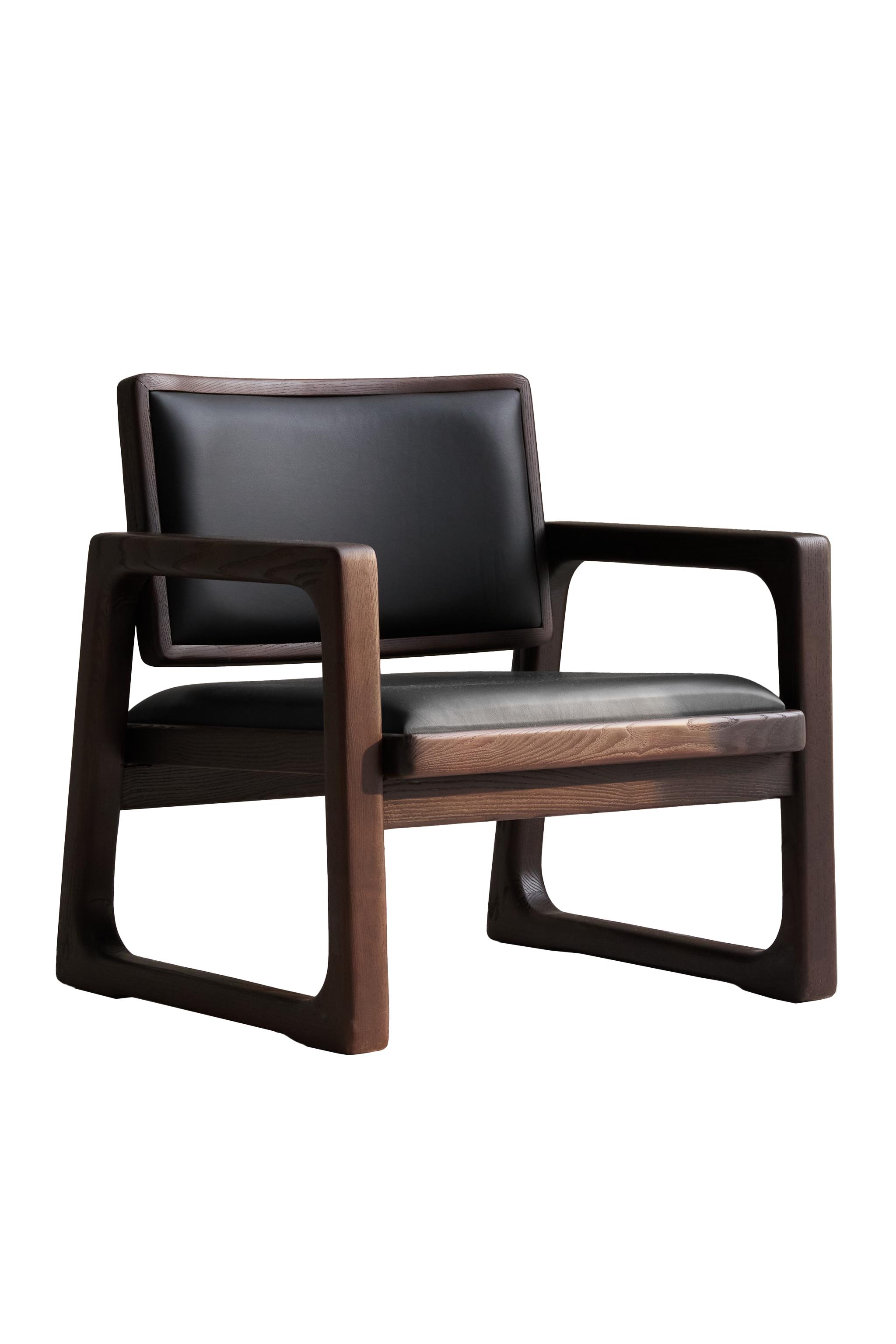 WOOD AND LEATHER ARMCHAIR - Black / Brown | ZARA United States