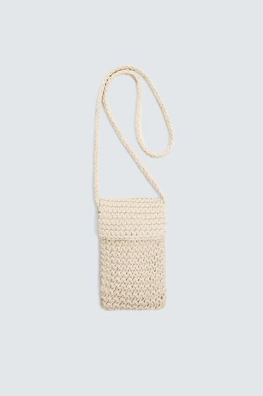 СУМКА ИЗ МАКРАМЕ — Небеленый от Zara