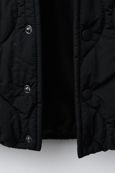 WATER-REPELLENT HOODED QUILTED BOMBER JACKET - Black by Zara - Image 6
