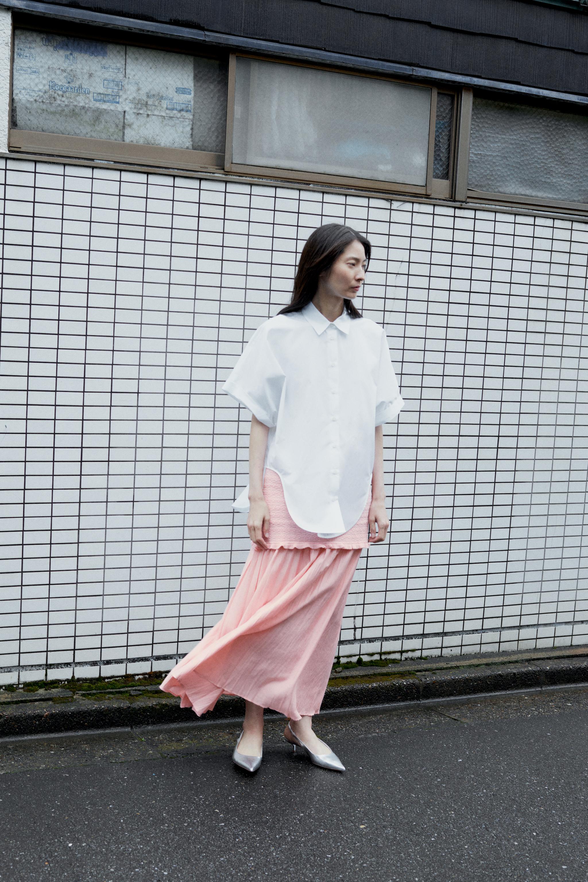 【ZARA】ポプリンミディスカート ホワイト | 5427/422/250 POPLIN MIDI SKIRT - White | ZARA United States