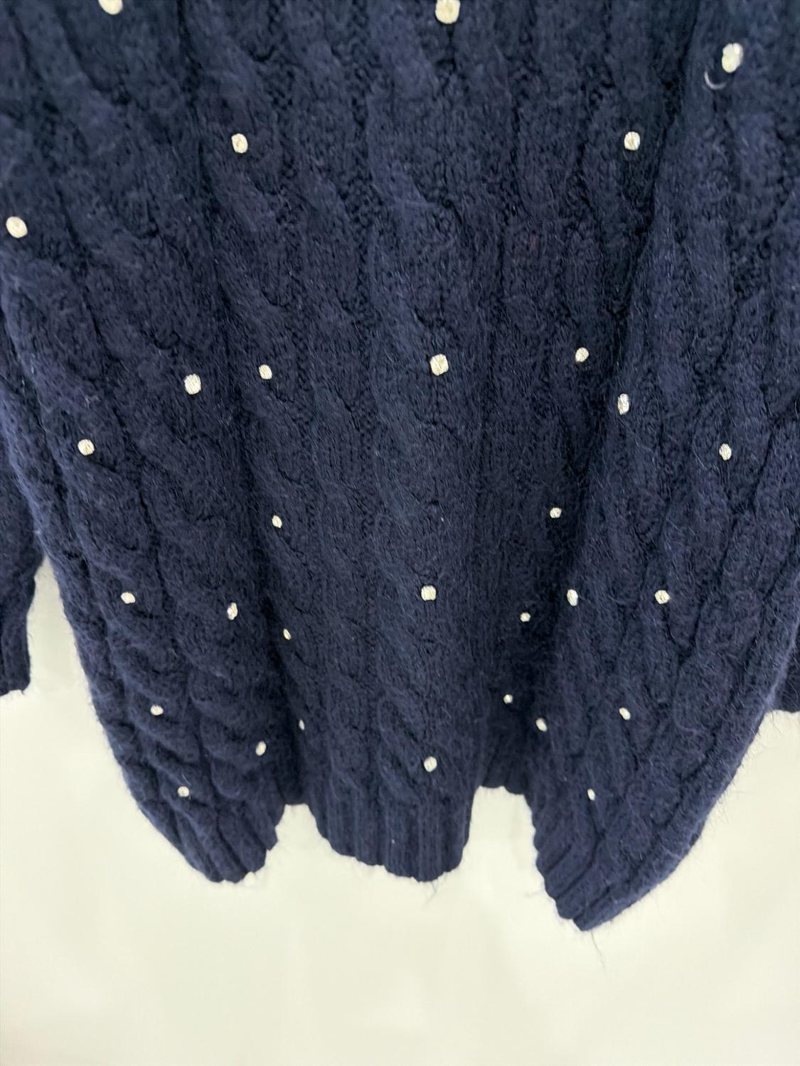 RHINESTONE CABLE KNIT SWEATER - Image 3