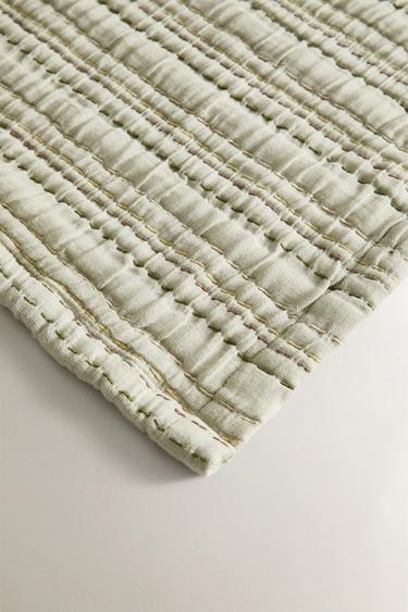 COTTON MUSLIN THROW - Blue by Zara - Image 2