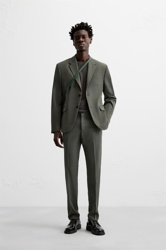 STRETCH SUIT PANTS - Green | ZARA United States