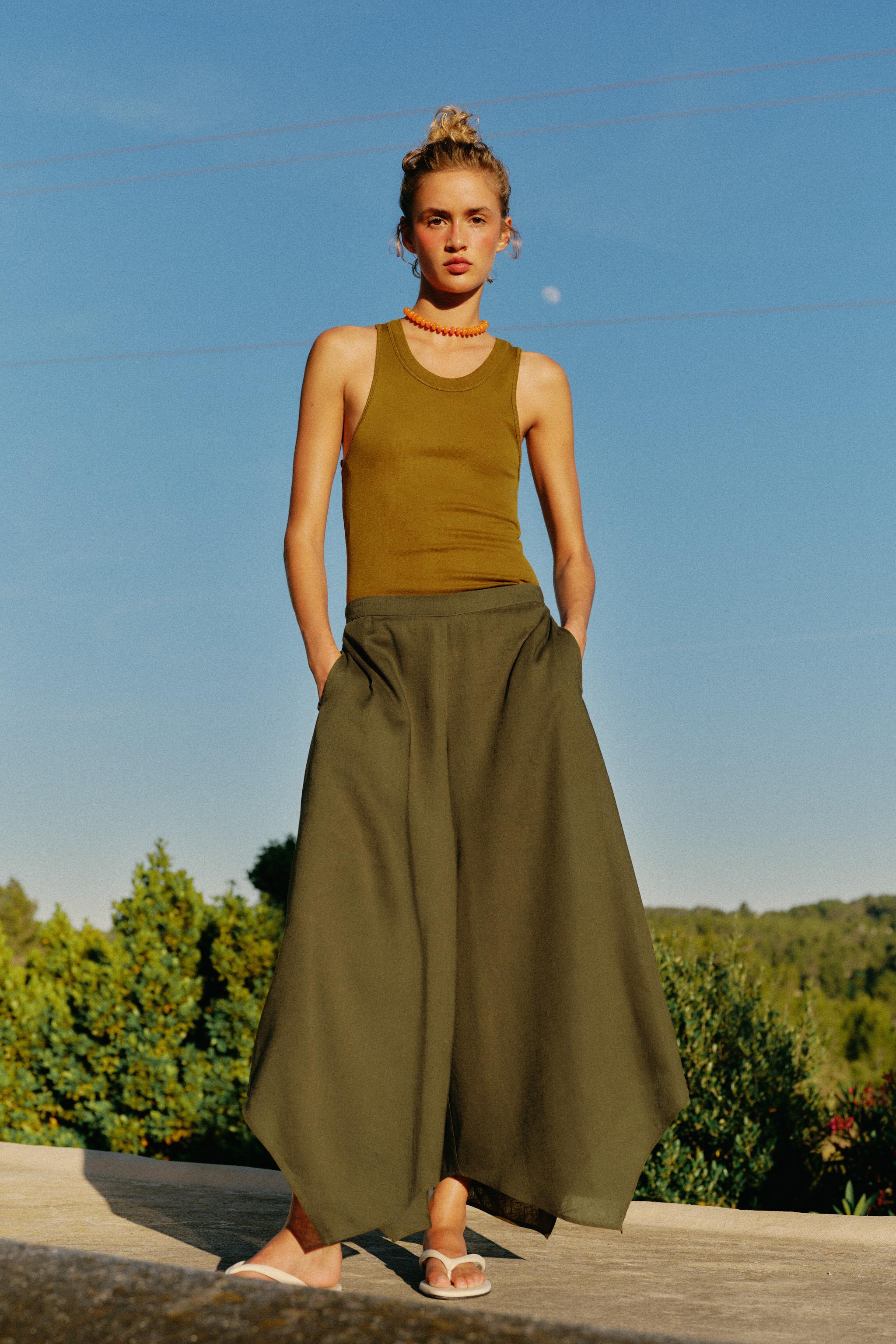 Zara Asimetrik Culotte Pantolon