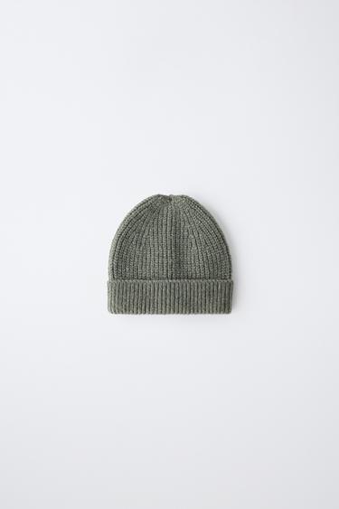 BONNET BEANIE EN MAILLE - Kaki de Zara