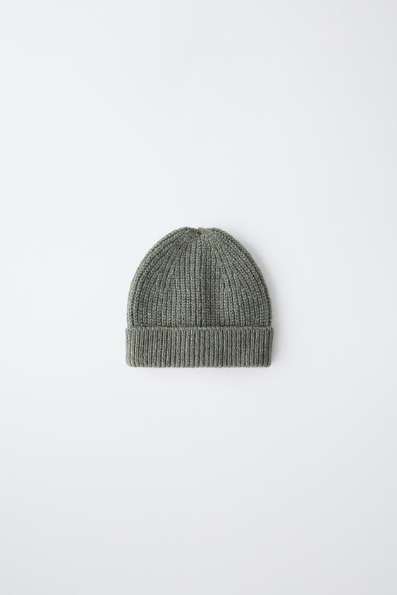 KNIT BEANIE - Khaki by Zara - Image 0