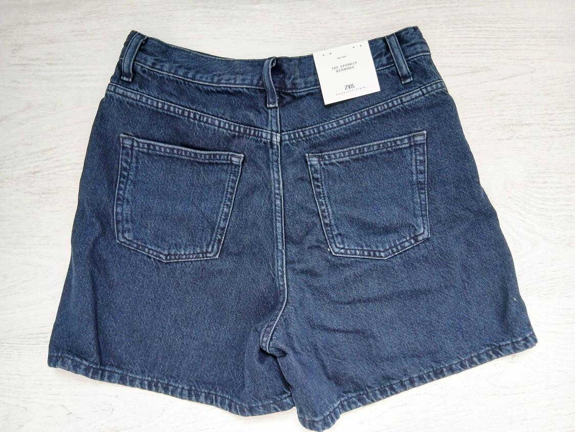ZW COLLECTION MID-RISE DENIM BERMUDA SHORTS WITH RHINESTONES - Image 6