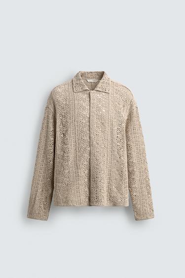 SURCHEMISE STRUCTURE CROCHET - Sable de Zara - Image 7