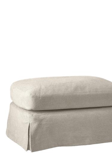 FOOTSTOOL 01 COTTON COVER - Light beige by Zara