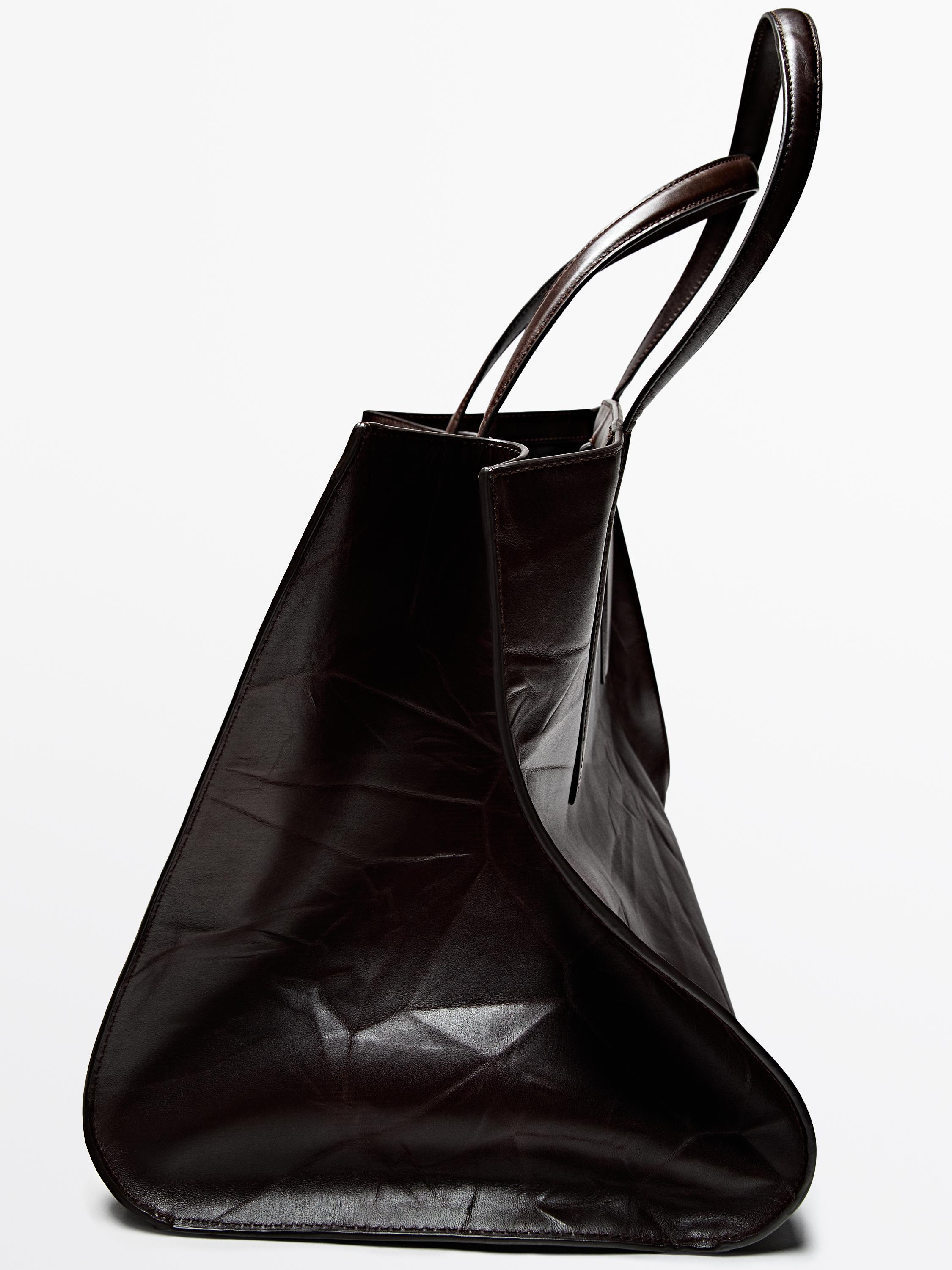 Crackled nappa leather maxi MD ICON bag