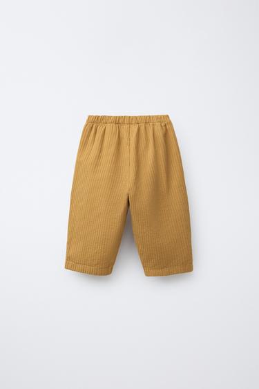 PANTALON BAGGY TEXTURÉ - Ocre de Zara - Image 1