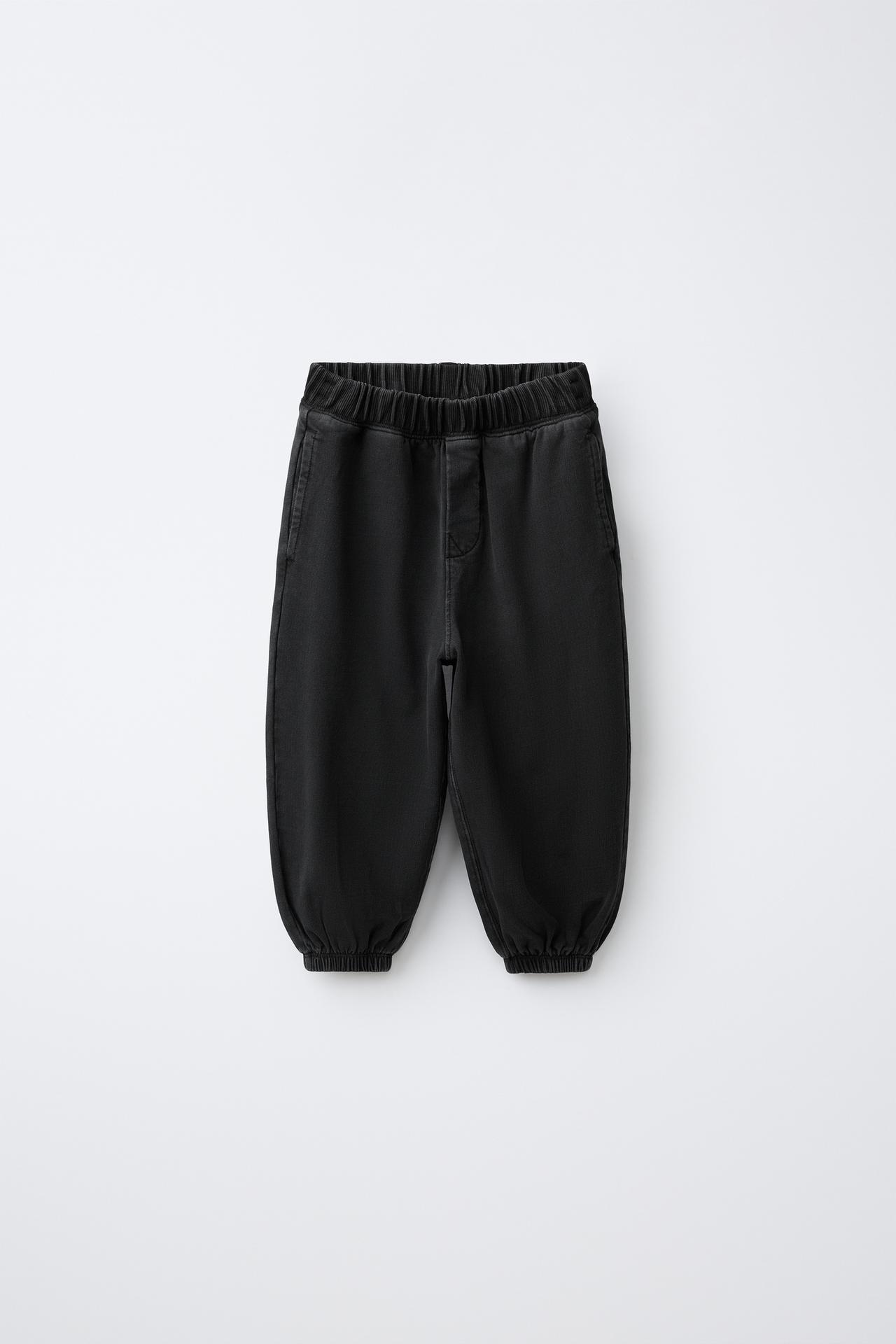 SOLID JOGGER PANTS — Black
