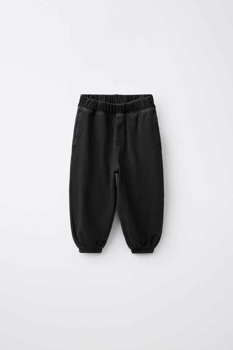 SOLID JOGGER PANTS — Black