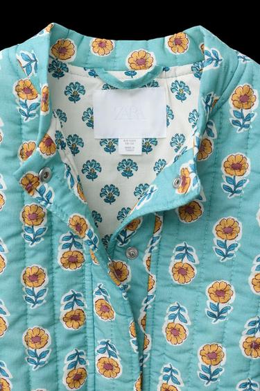 PRINTED PUFFER JACKET - Light blue by Zara