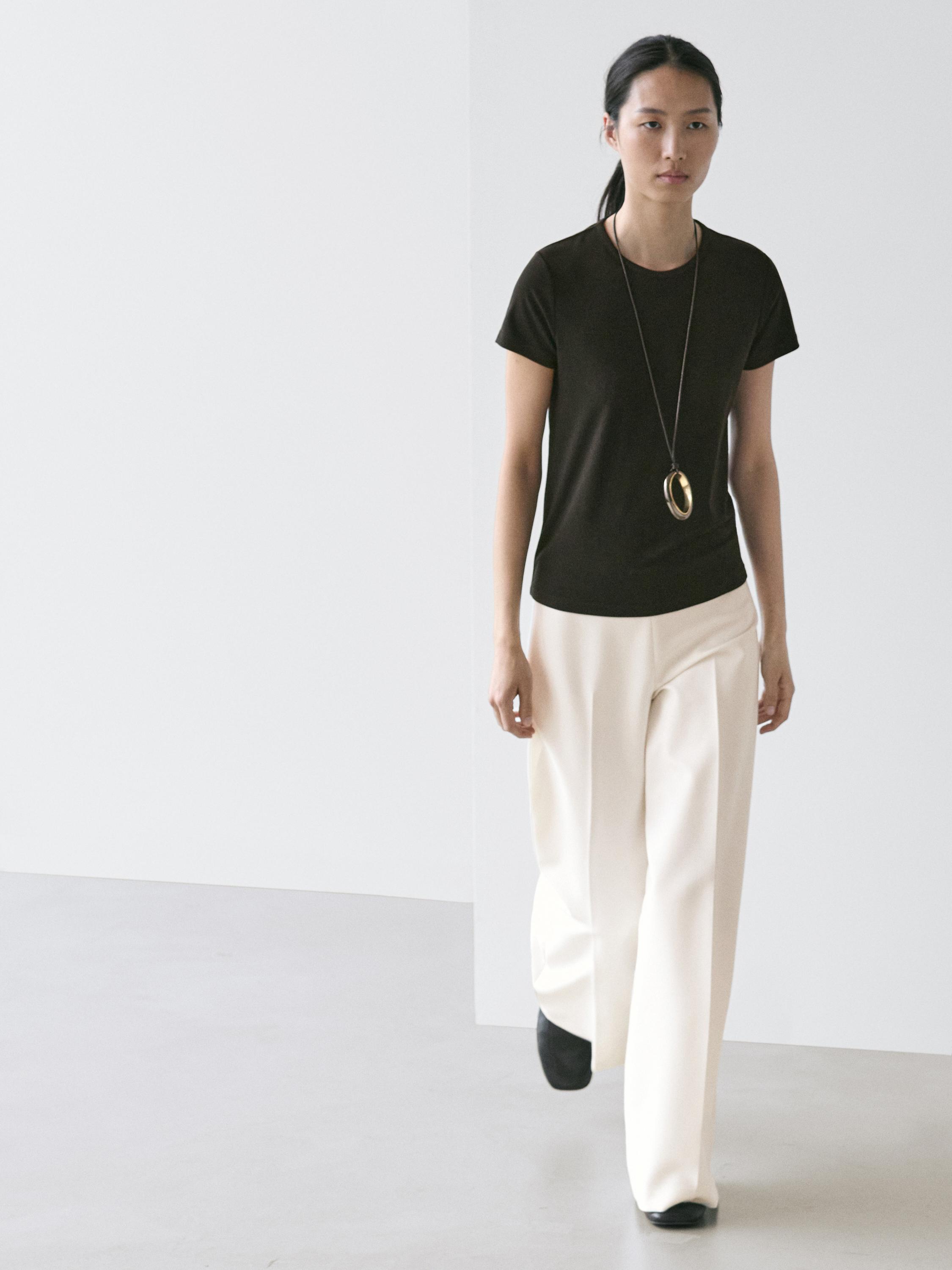 Lyocell blend short sleeve T-shirt