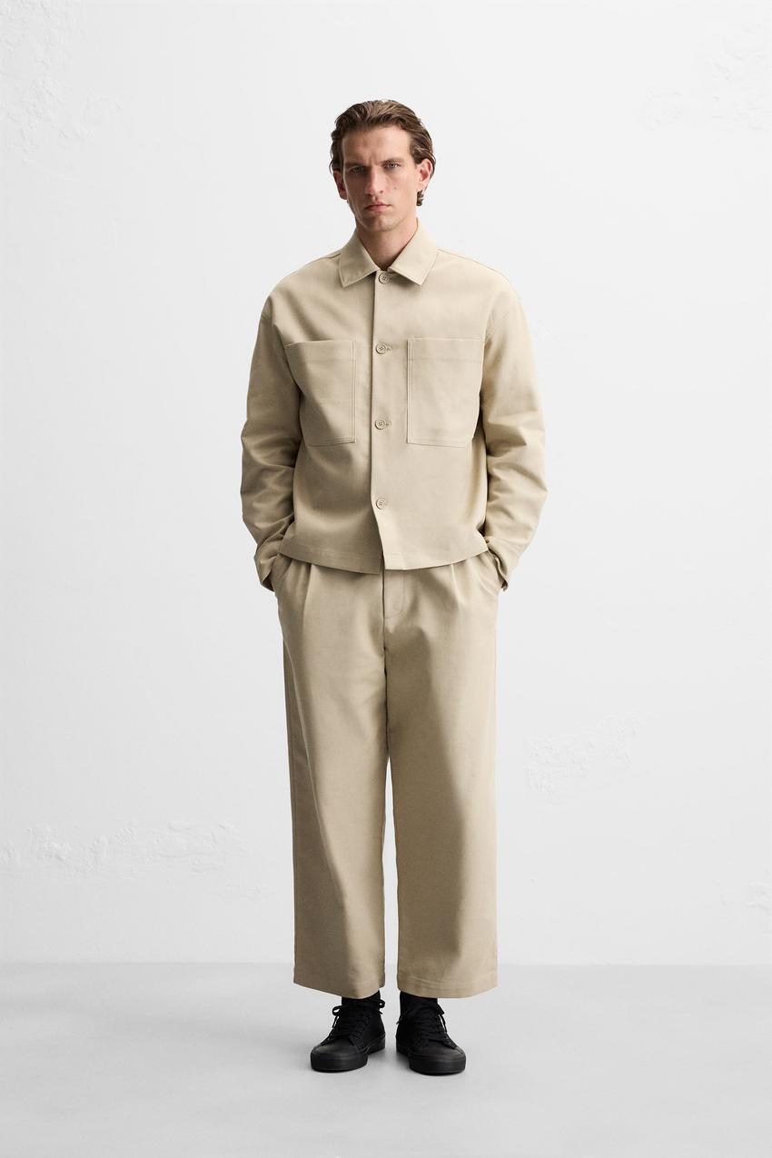 ポケット付きシャツジャケット - ベージュ | ZARA Japan / 日本