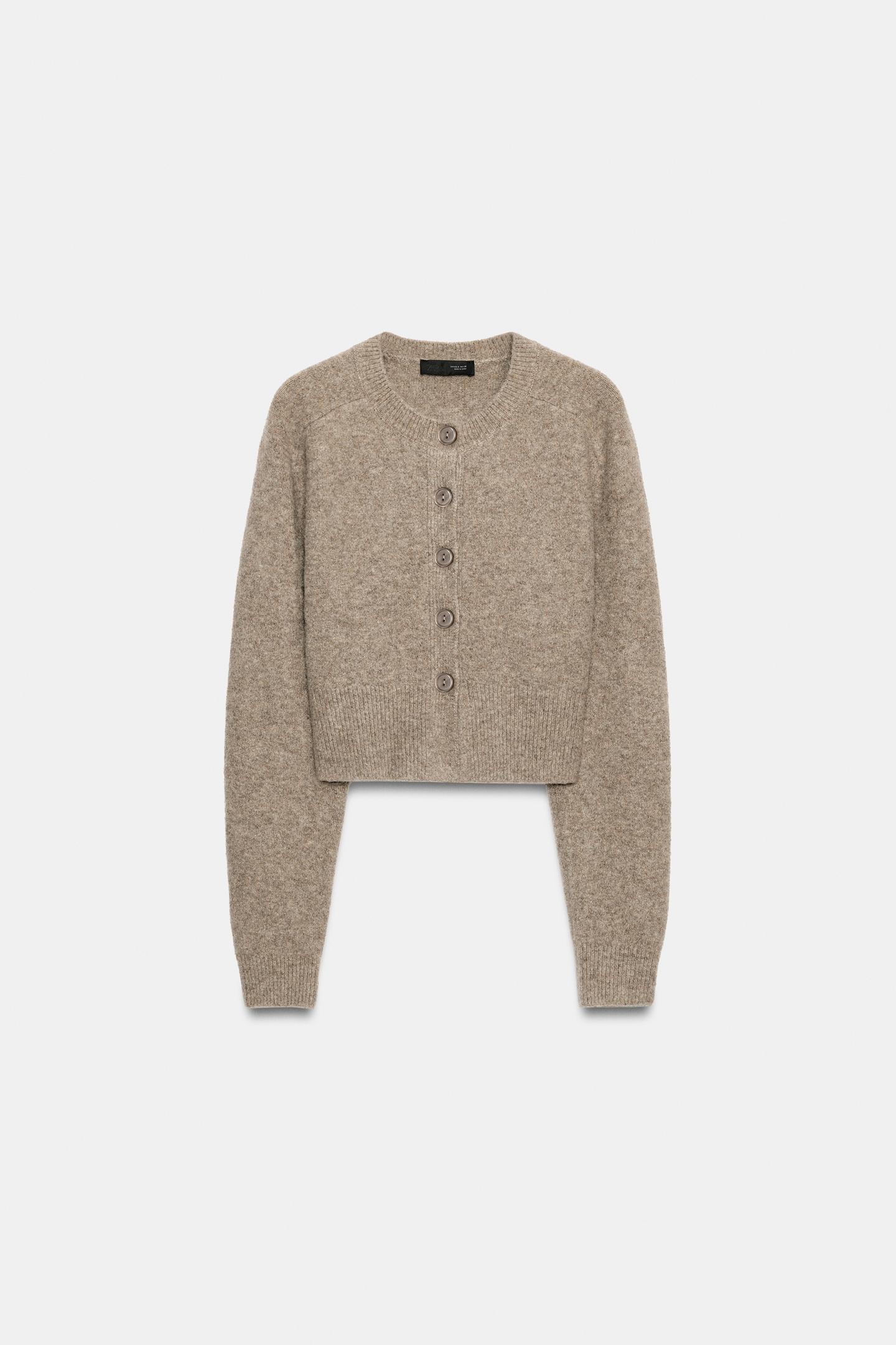 Женский кардиган Zara Soft, цвет: Металлический серо-коричневый коричневый — фото 4
