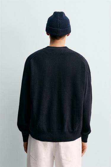 REGULAR FIT COTTON CARDIGAN - Dark navy by Zara - Image 2