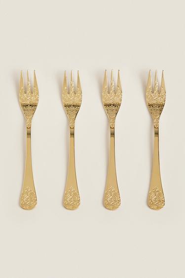 PACK OF DECORATIVE ENGRAVED DESSERT FORKS (PACK OF 4) - Cava by Zara