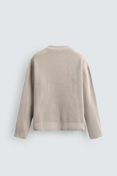 Zara CHENILLE TEXTURED JUMPER - Ecru