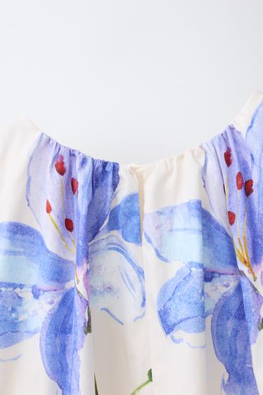 FLORAL PRINT DRESS - Ecru by Zara - Image 3