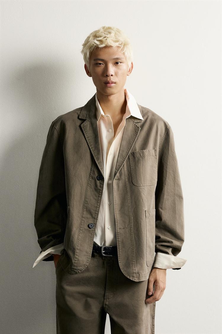 WASHED RELAXED FIT SUIT BLAZER