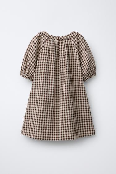 CHECK DRESS - Beige-brown by Zara - Image 1