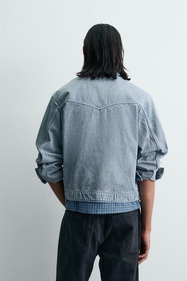 WASHED TEXTURED JACKET - Sky blue by Zara - Image 2