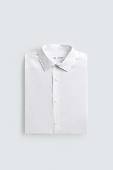 SLIM FIT SHIRT WITH CUFFLINKS - White by Zara - Image 8