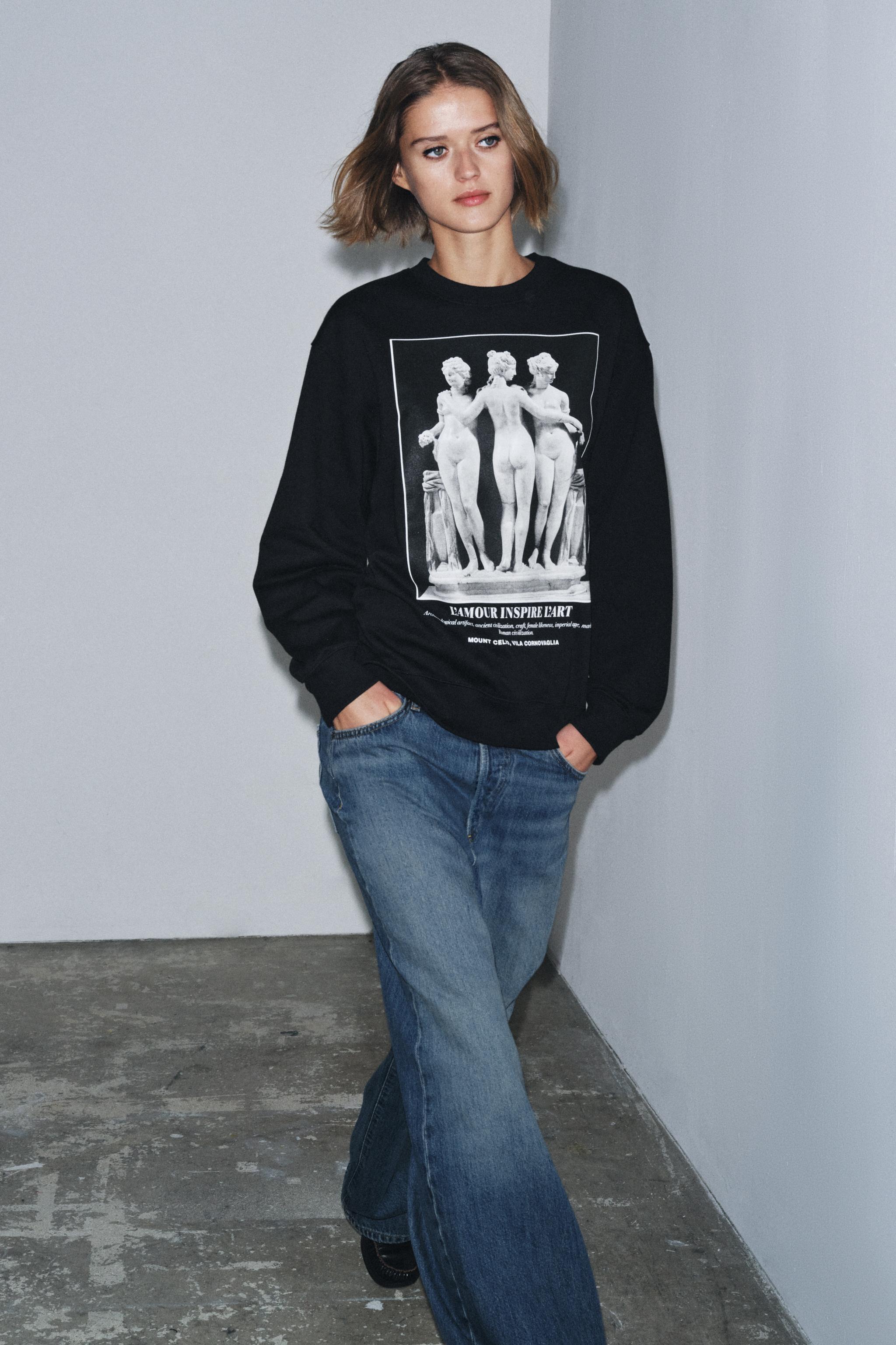 SCULPTURE SWEATSHIRT - Black | ZARA United States