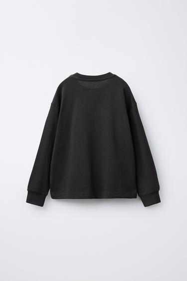 T-SHIRT HEAVY WEIGHT INSCRIPTION BRODÉE - Gris anthracite de Zara - Image 1