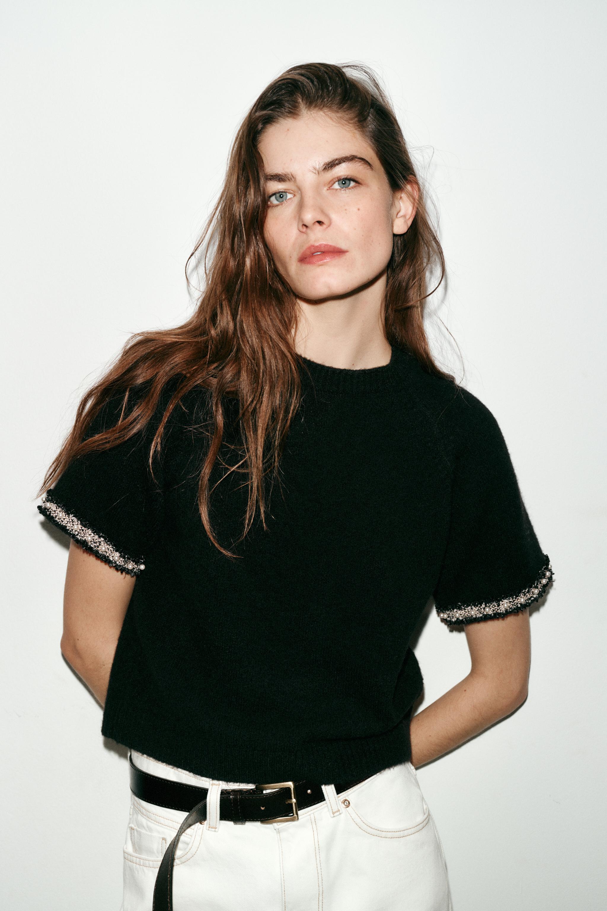 PULL EN MAILLE AVEC PERLES