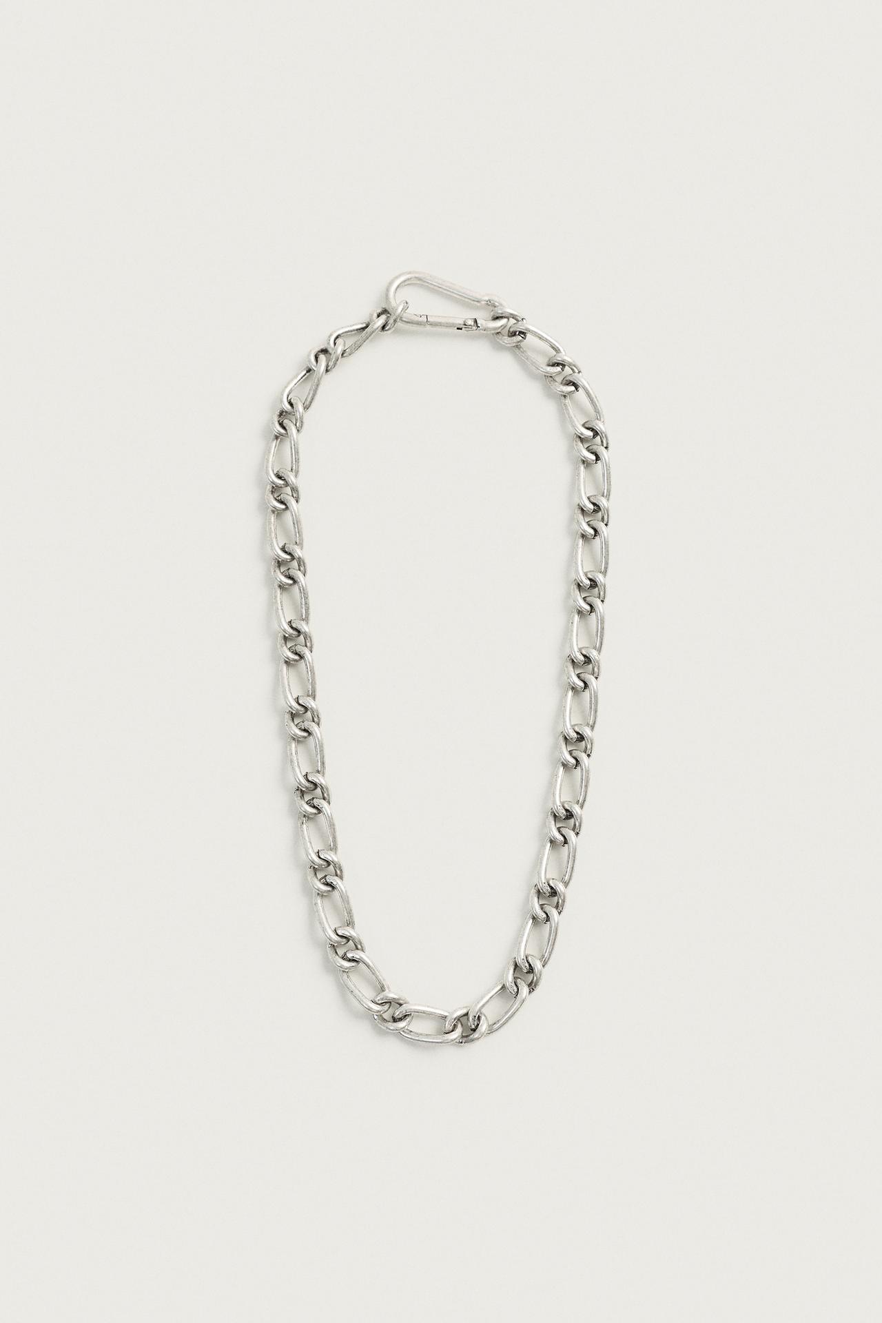METAL LINK NECKLACE — Silver