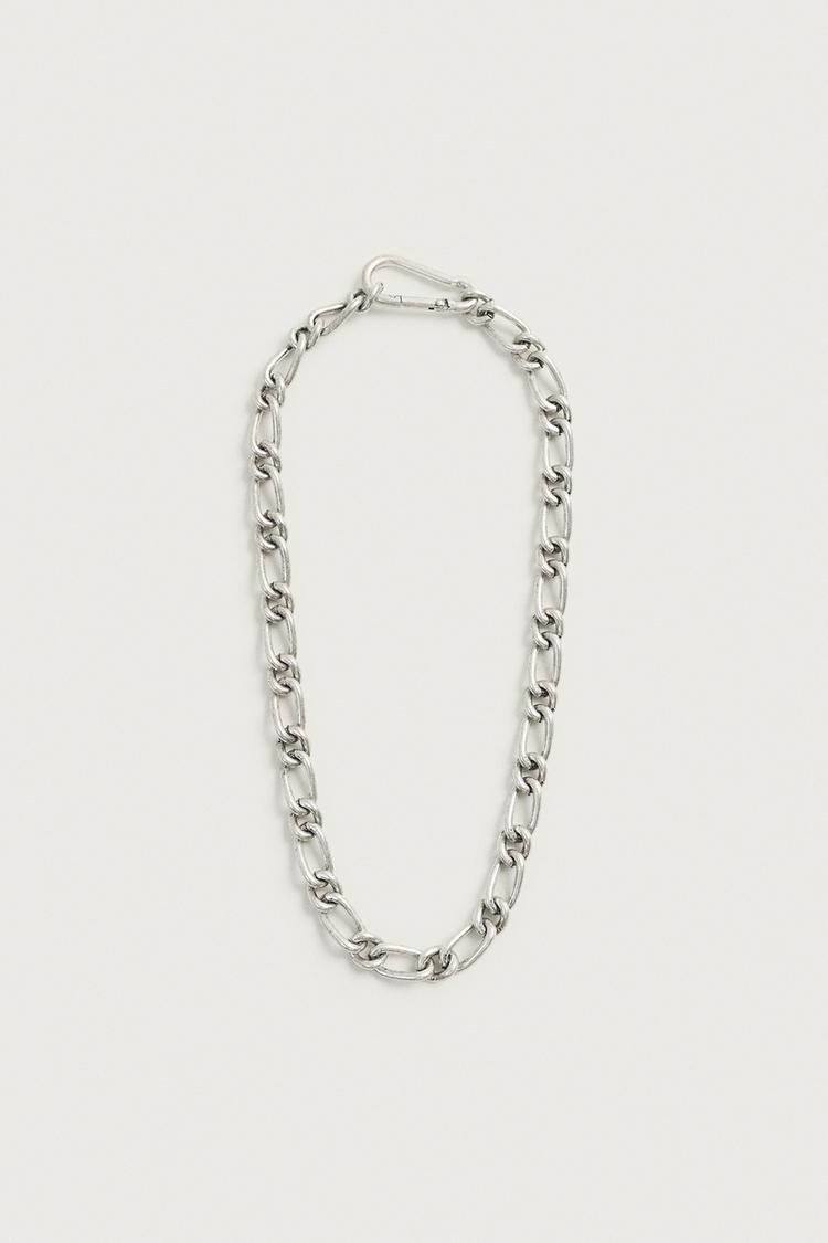 METAL LINK NECKLACE — Silver