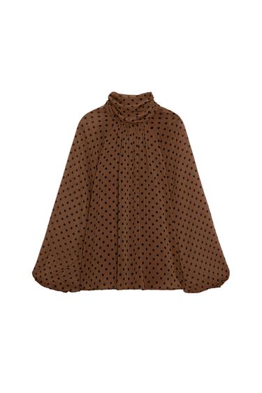 POLKA DOT PRINT BLOUSE - Tobacco by Zara