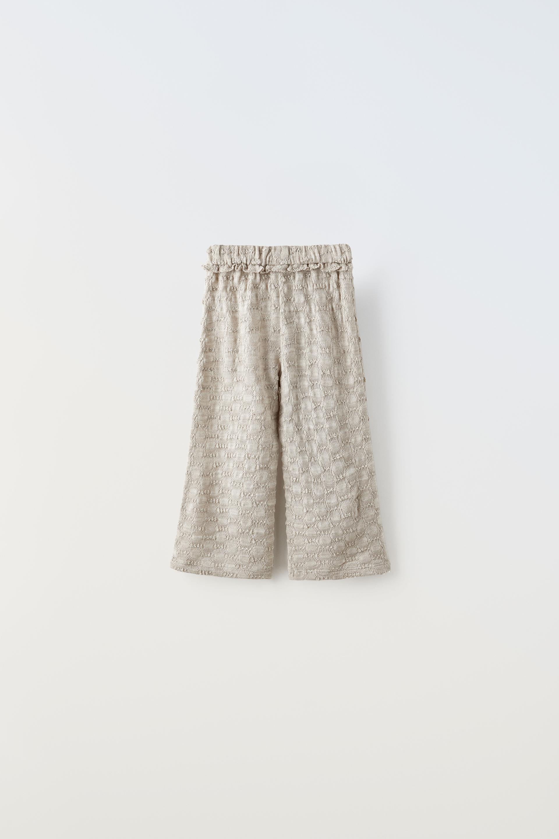 TEXTURED WEAVE TROUSERS WITH CORD - Brown / Taupe