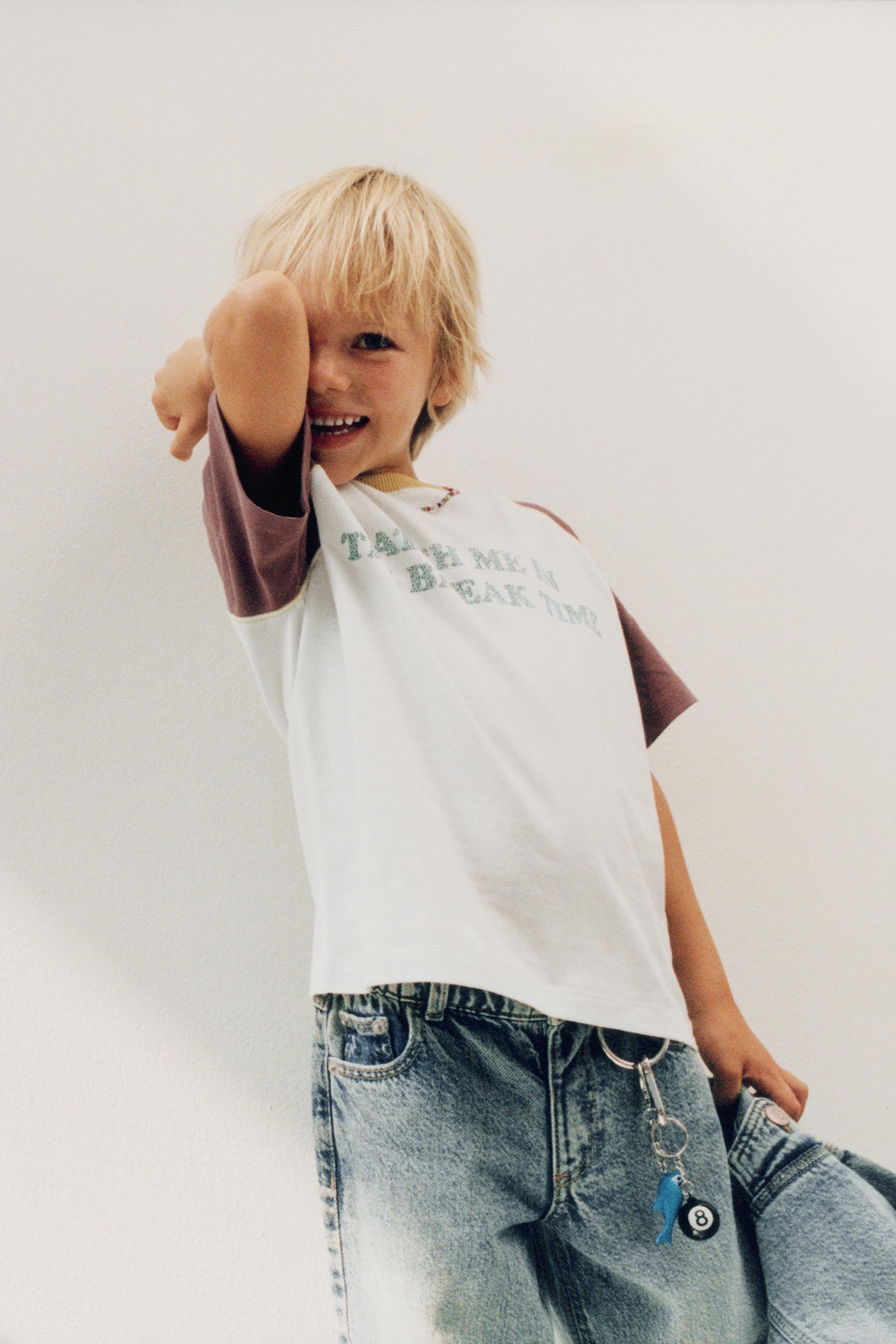 ★ドイツ発*ZARA*新作*コントラストラグランスリーブTシャツ/LY コントラストラグランスリーブTシャツ - アイス グレー | ZARA