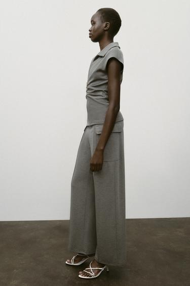 PANTALON PIQUÉ POCHES - Gris anthracite de Zara - Image 2