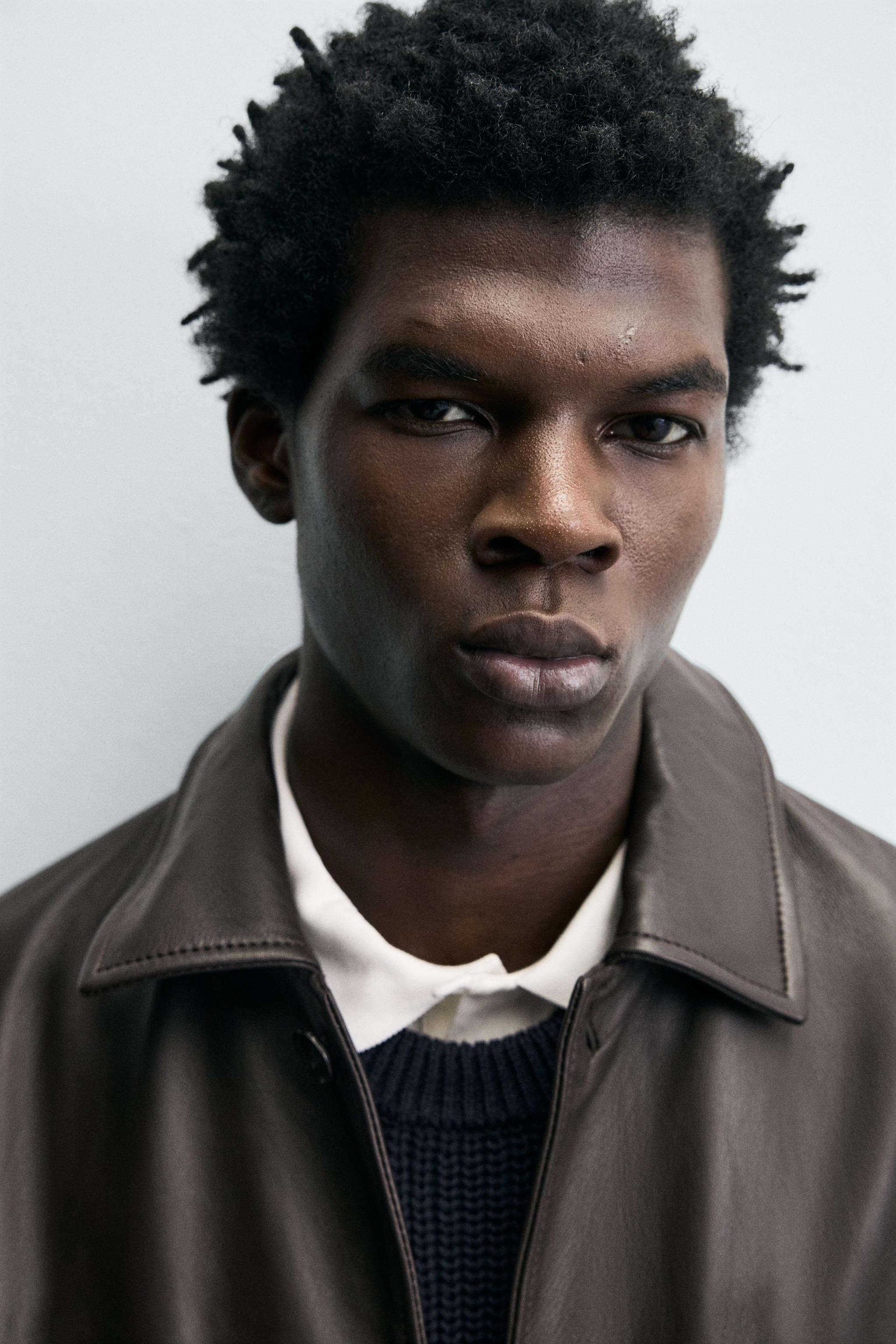 BLOUSON EN CUIR À POCHES