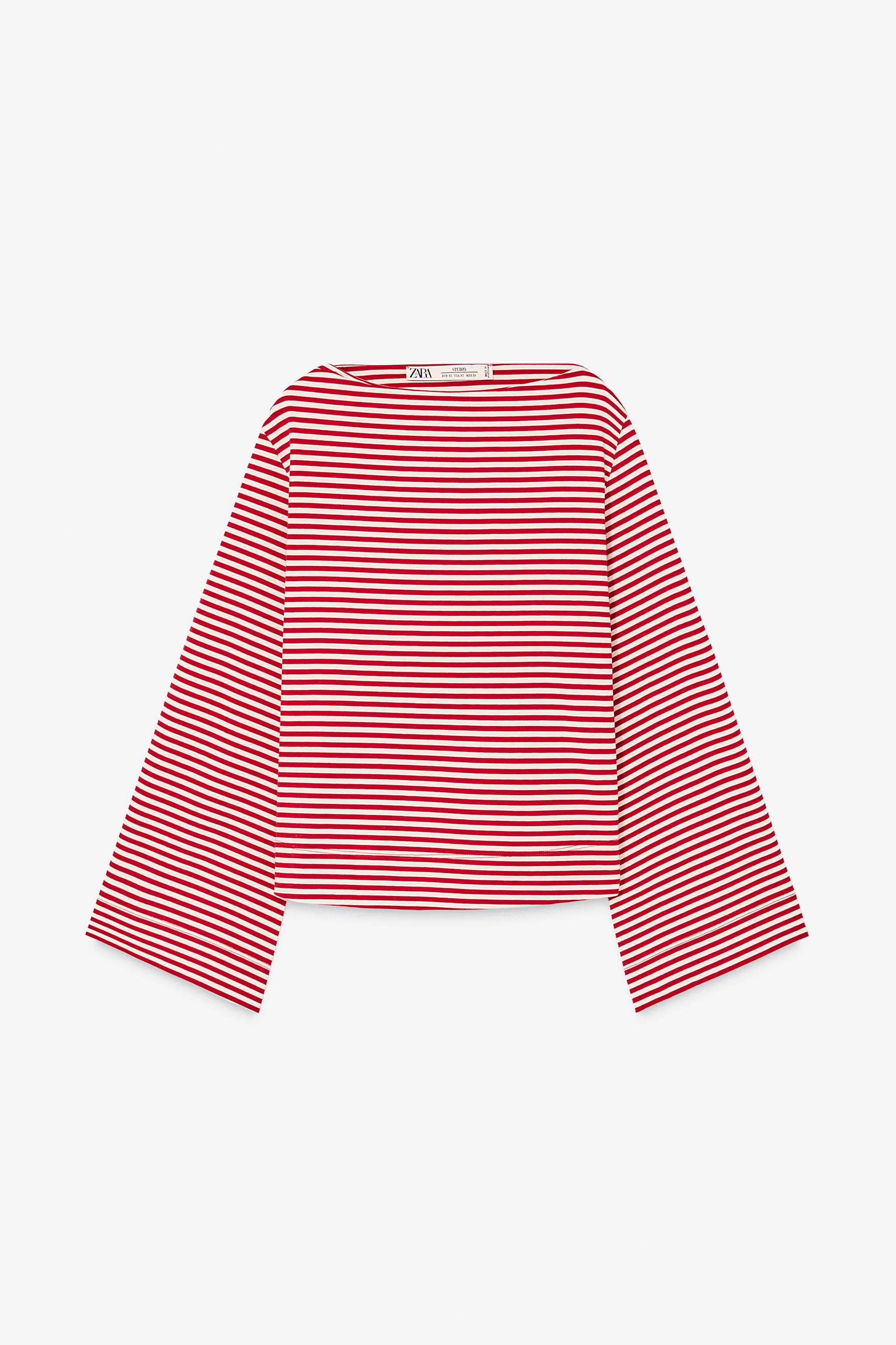 LIMITED EDITION STRIPED T-SHIRT - White / Red | ZARA United States