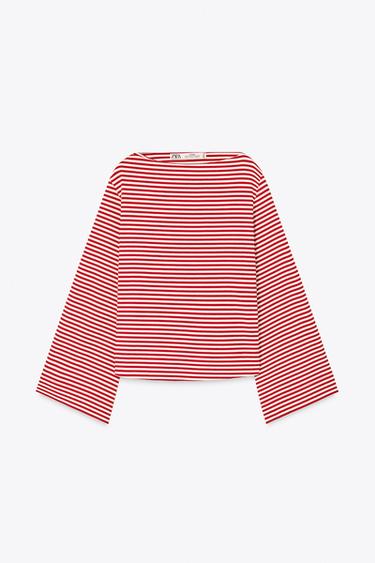 CAMISETA RAYAS LIMITED EDITION - Blanco / Rojo de Zara