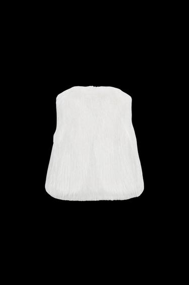 WESTE IN FELLOPTIK ZW COLLECTION - Weiß von Zara