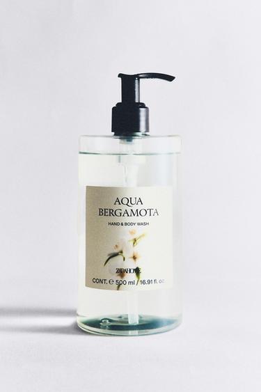 AQUA BERGAMOT LIQUID HAND AND BODY SOAP (500 ML) - Pastel green by Zara