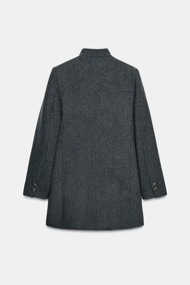 MANTEAU À BOUTONNAGE CROISÉ AVEC LAINE - Gris de Zara - Image 6