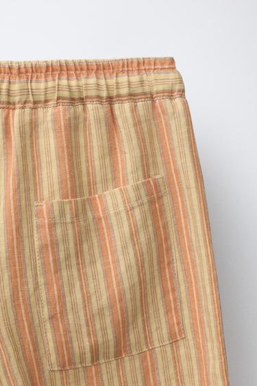 RELAXED STRIPED TROUSERS - Orange by Zara - Image 3